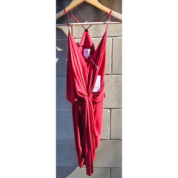 MISA Los Angeles Red Silky Dress | Racerback Event-Ready Style Size XS NWT - Picture 4 of 7